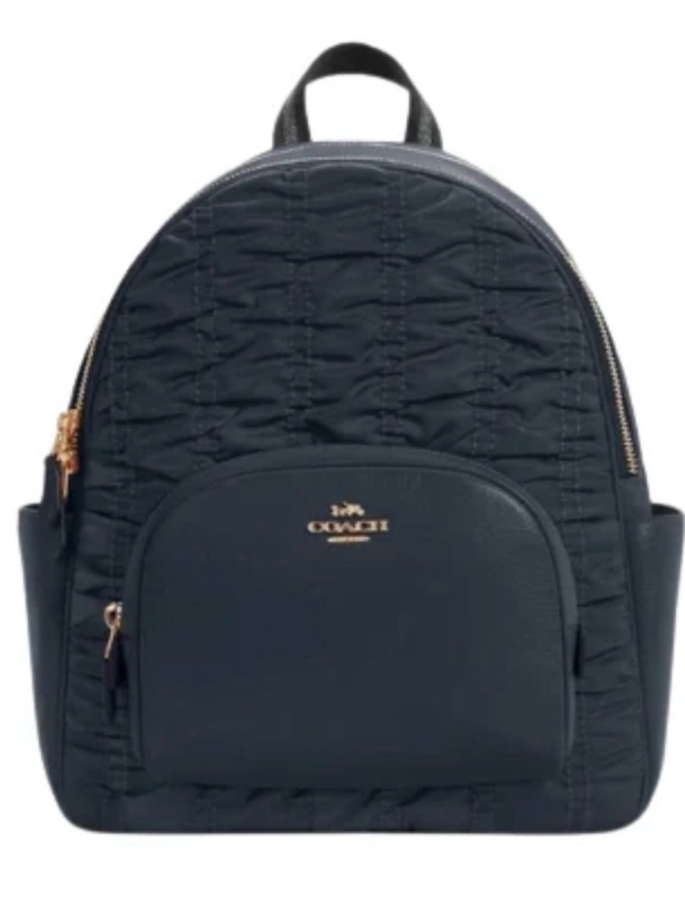 Coach Court Backpack with Ruching in Midnight(Dark Navy Blue)